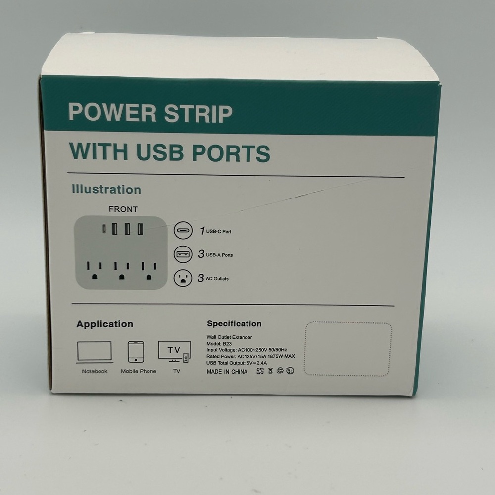 Power Strip with USB Ports - Picture 3 of 5